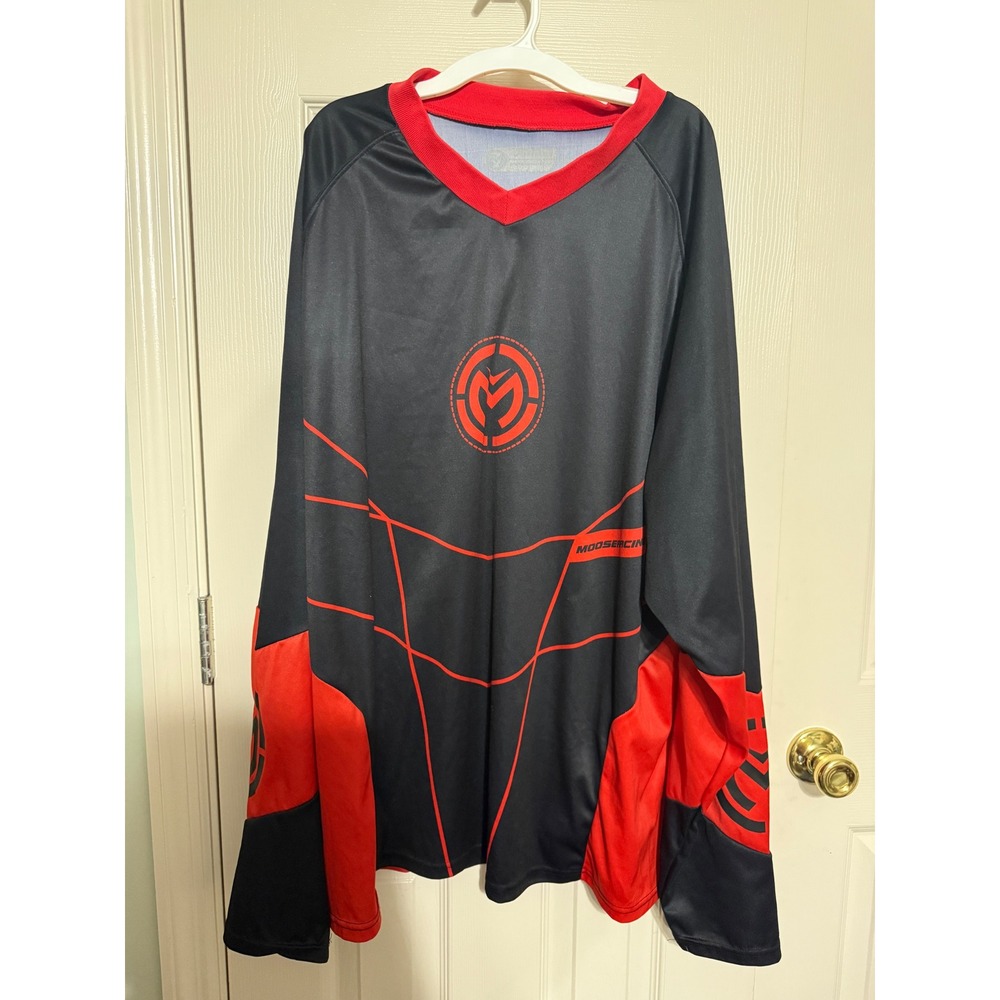 Moose Racing Mens Motocross Jersey Long Sleeve Black Red Size 3XL Logo Graphic